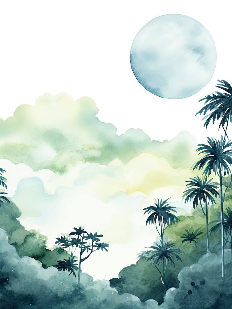 Watercolour Of Monteverde Cloud Forest   Costa Rica 1