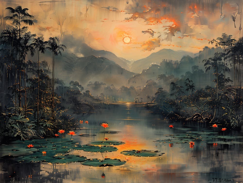 Sunset In The Jungle