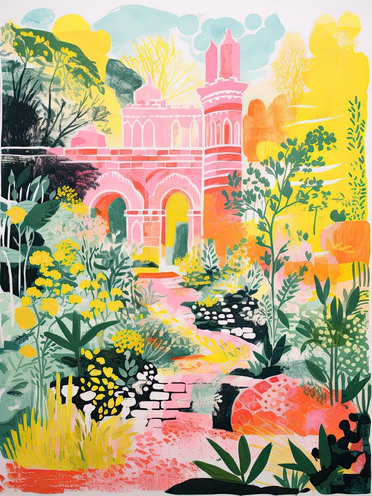 Nymans Gardens Abstract Riso Style 1