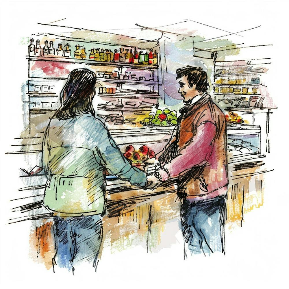Couple In A Grocery Store