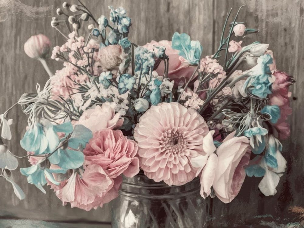 Pink And Blue Flowers