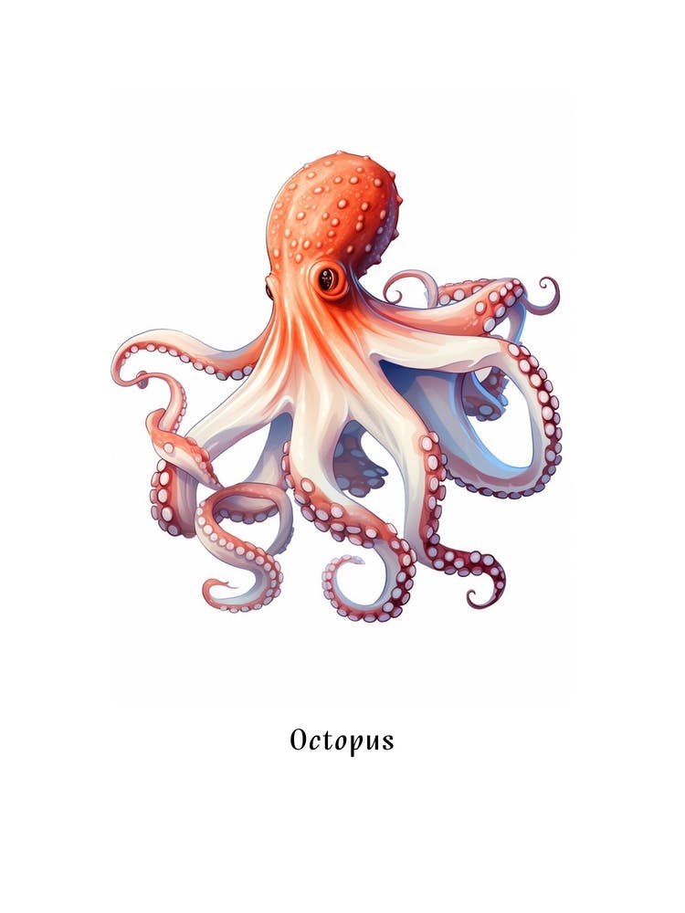 Octopus Kids Animal Poster
