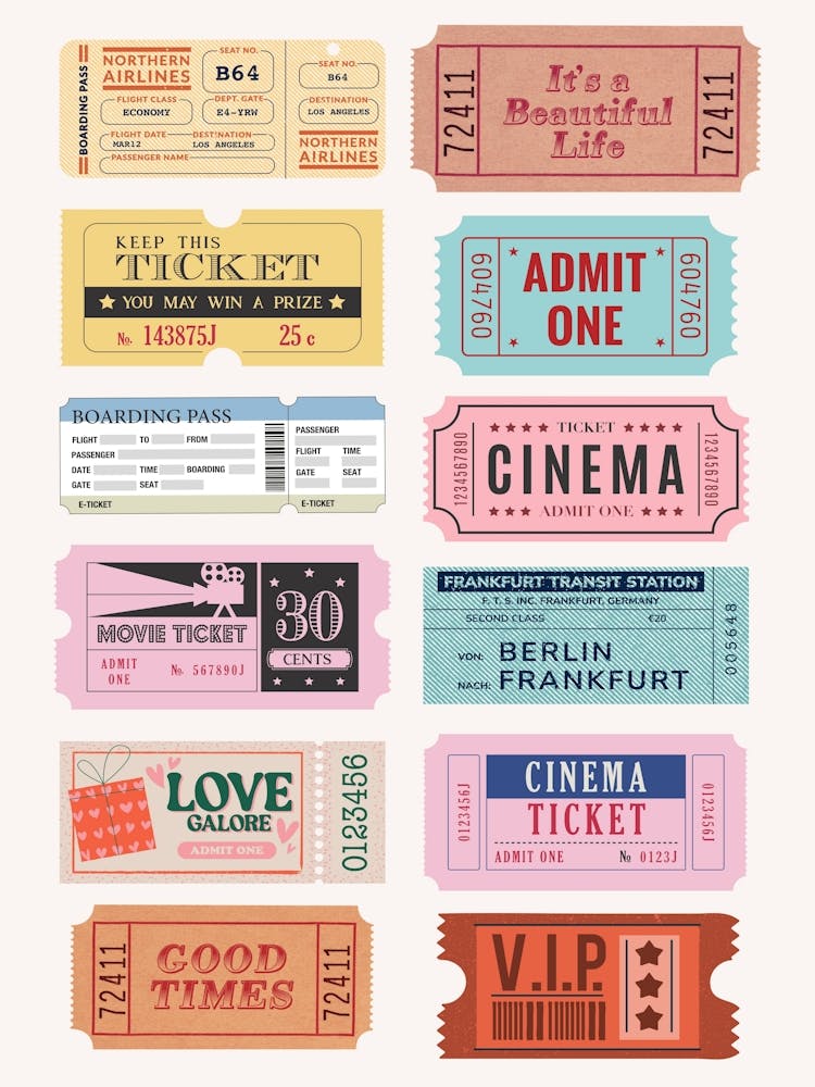 Vintage Movie Tickets