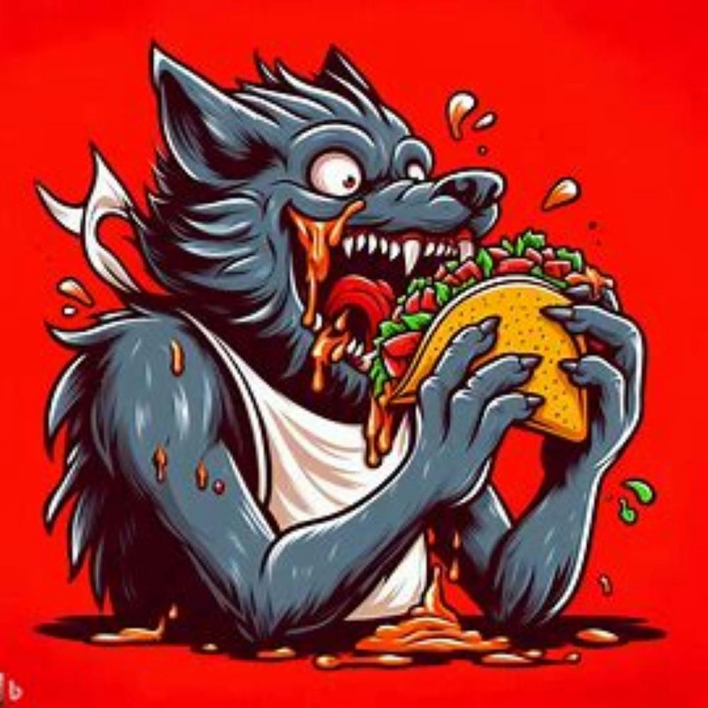 Wolf Eating Taco 1