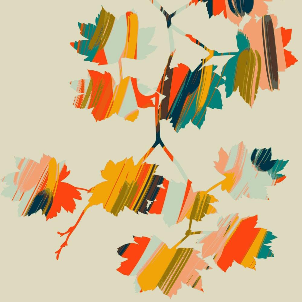 Colorful Hanging Maple Leaves Square