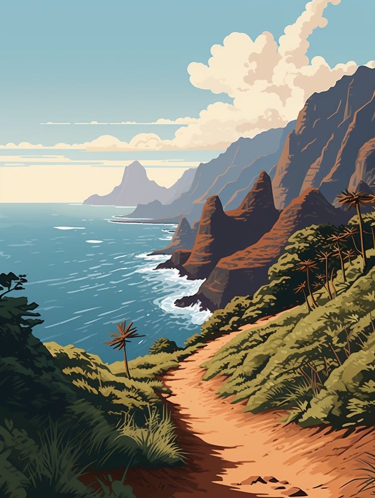 Kalalau Trail Hawaii 1 Hiking Trail Landscape