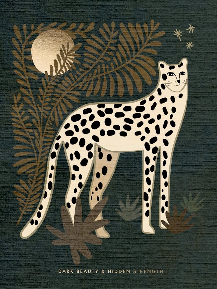 Celestial Leopard in Tropical Moonlight – Dark Beauty