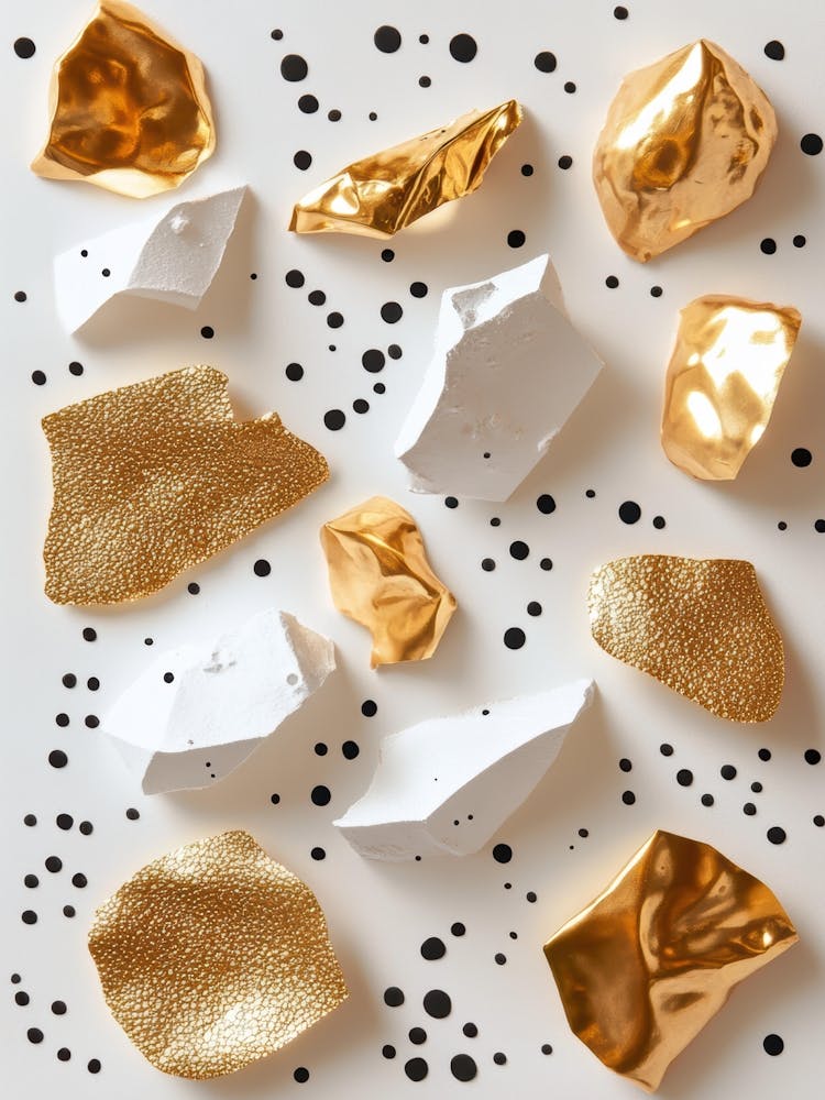 Gold And Black Polka Dots