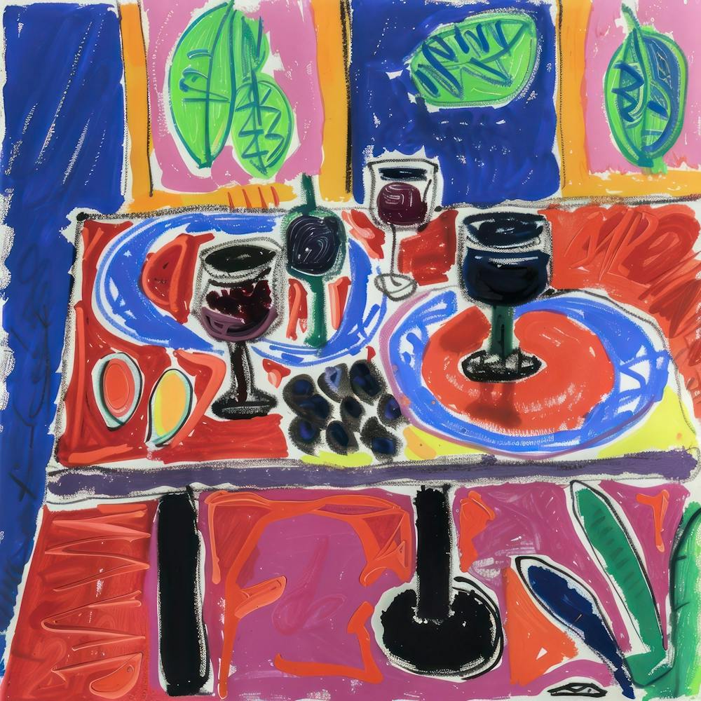 Table With Wine Matisse Style 5