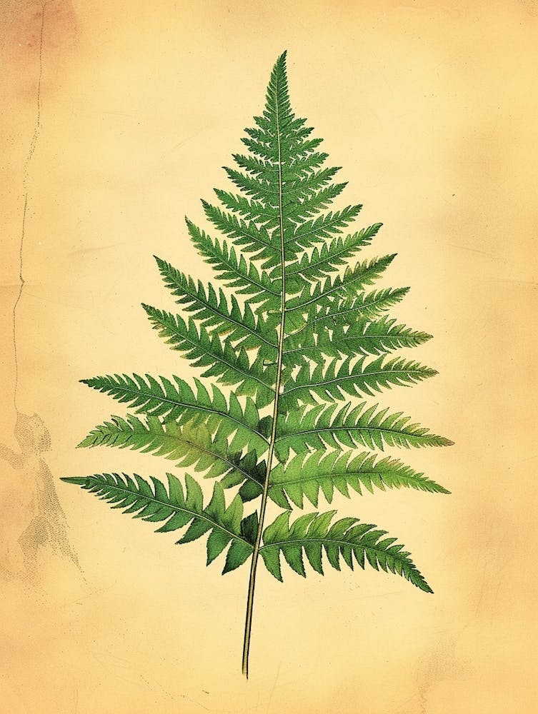 Vintage Illustration Japanese Painted Fern 4