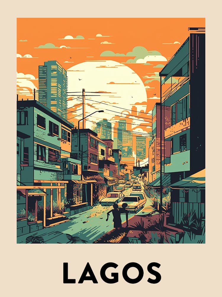 Lagos Vintage Travel Poster