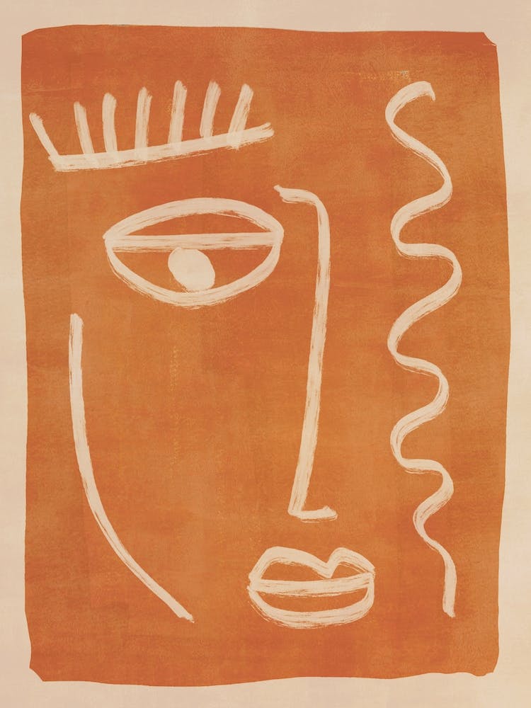 Abstract Face In Orange 3