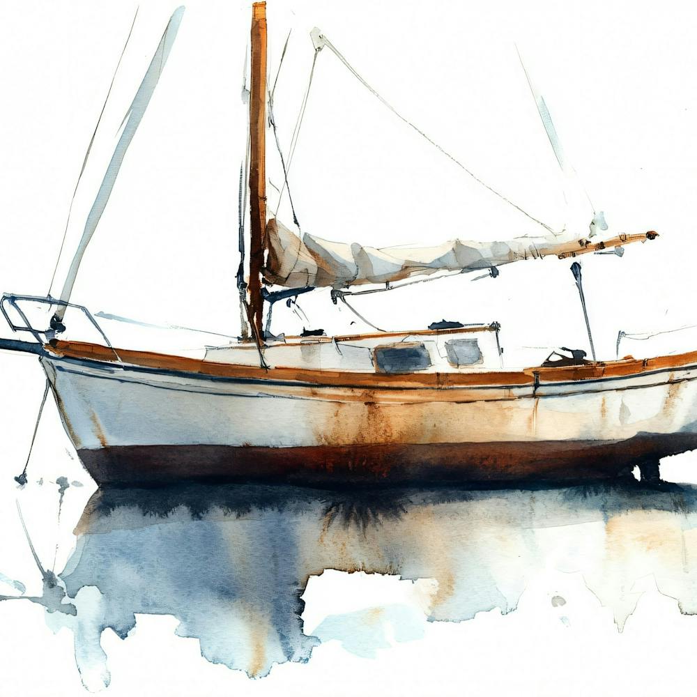 Sailboat Watercolor Painting 1