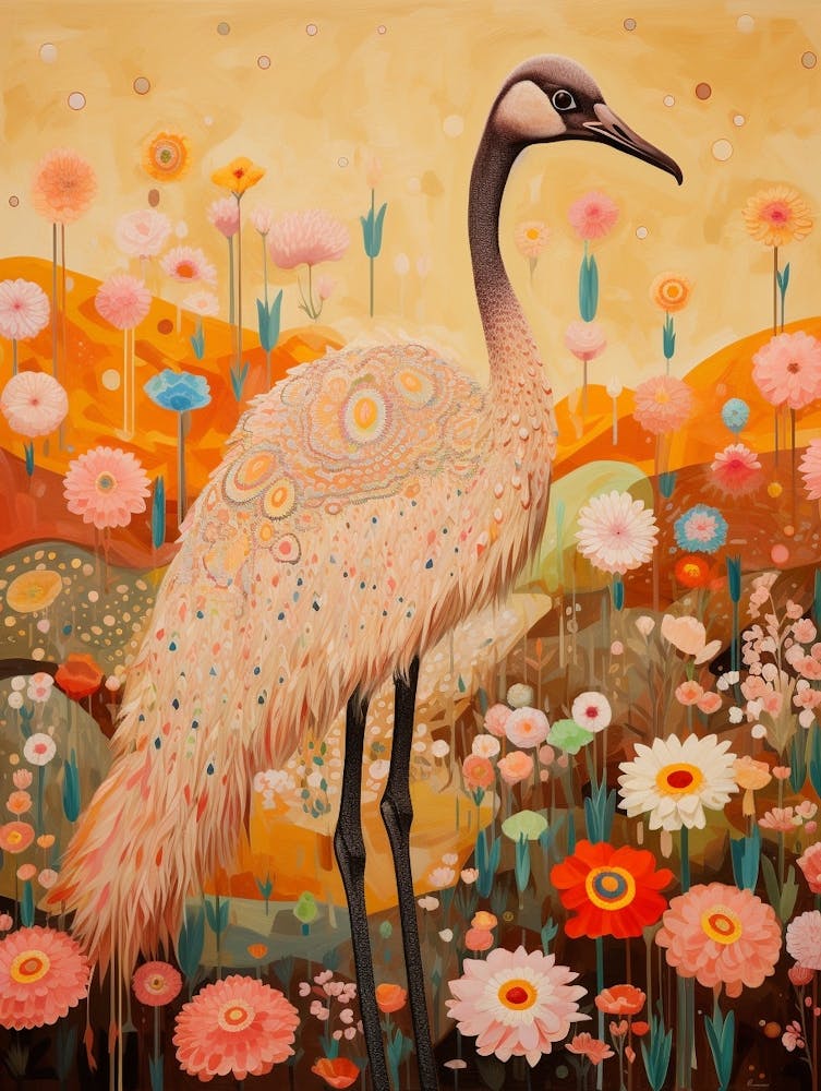 Ostrich 4 Detailed Bird Painting