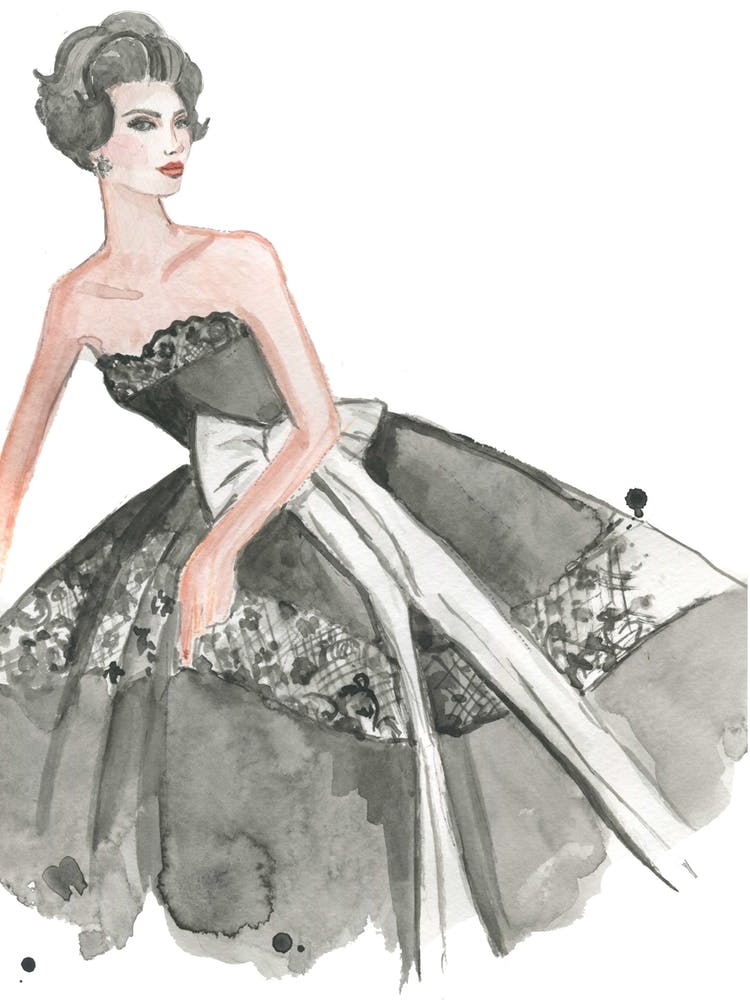 Vintage Lace Dress Fashion Couture