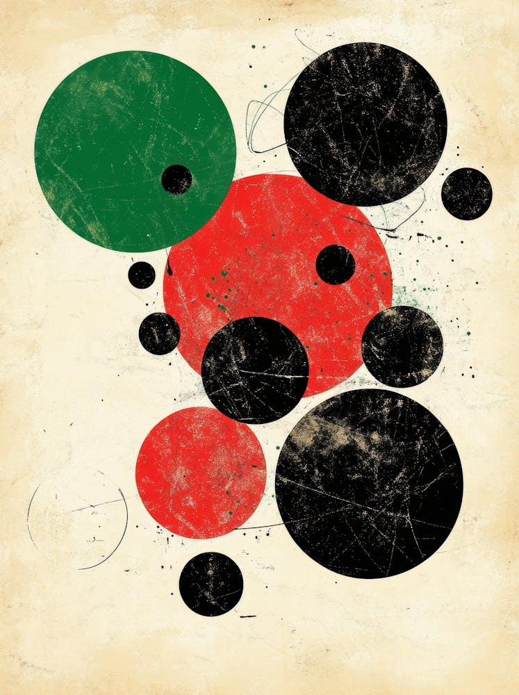 Circles In Red, Green And Black