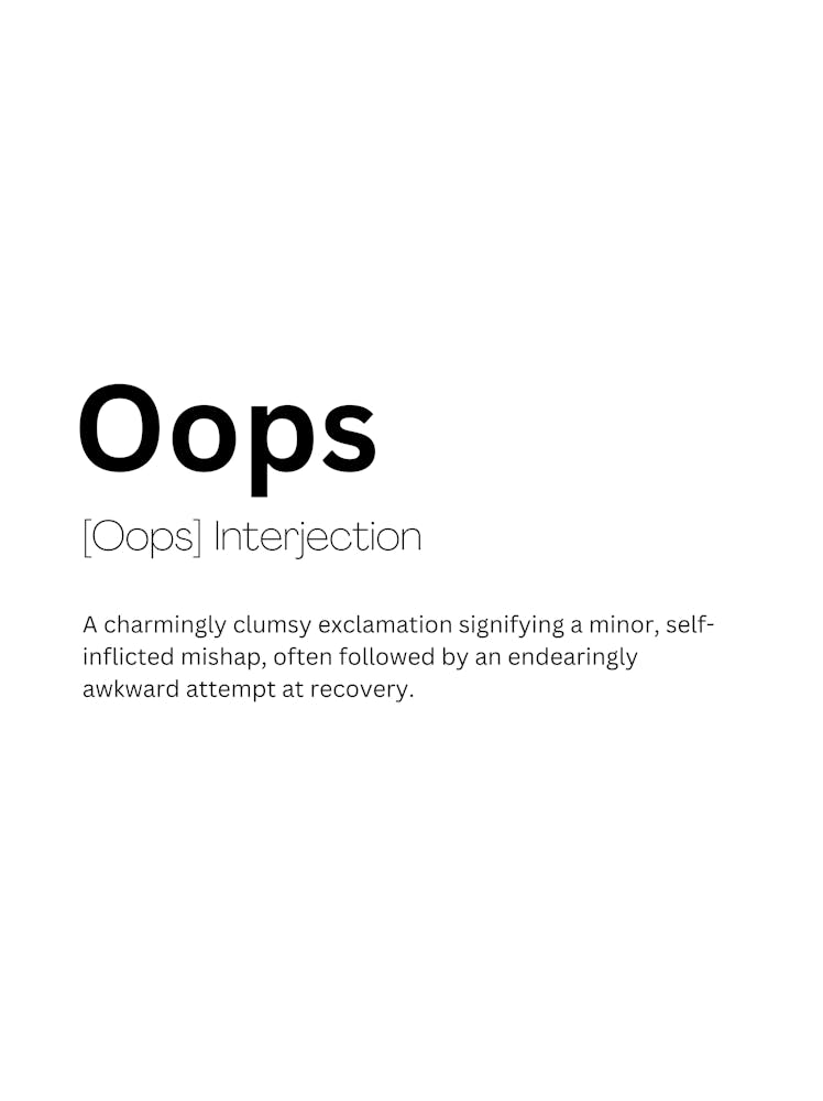 Oops Definition Meaning