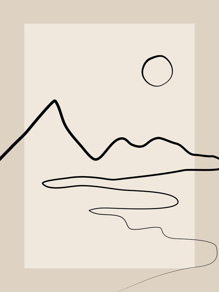 Beige One Line Landscape