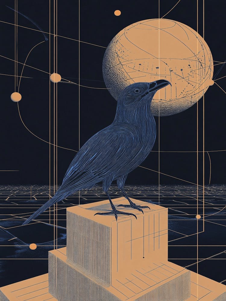 Crow and Moon Vintage