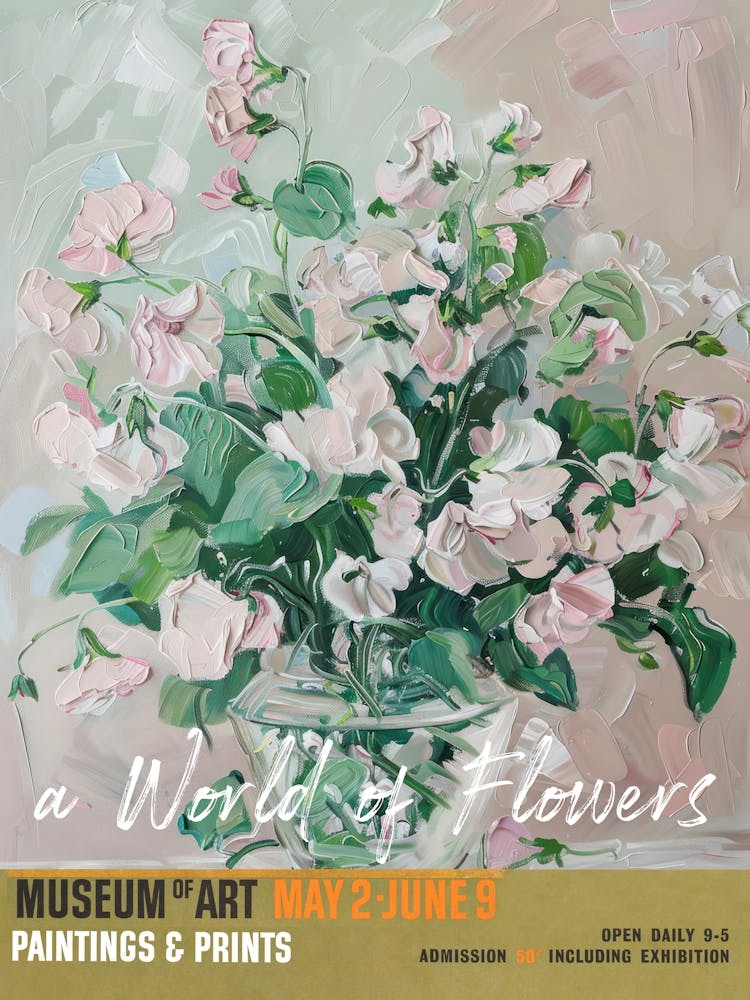 A World Of Flowers, Van Gogh Exhibition Sweet Peas 1