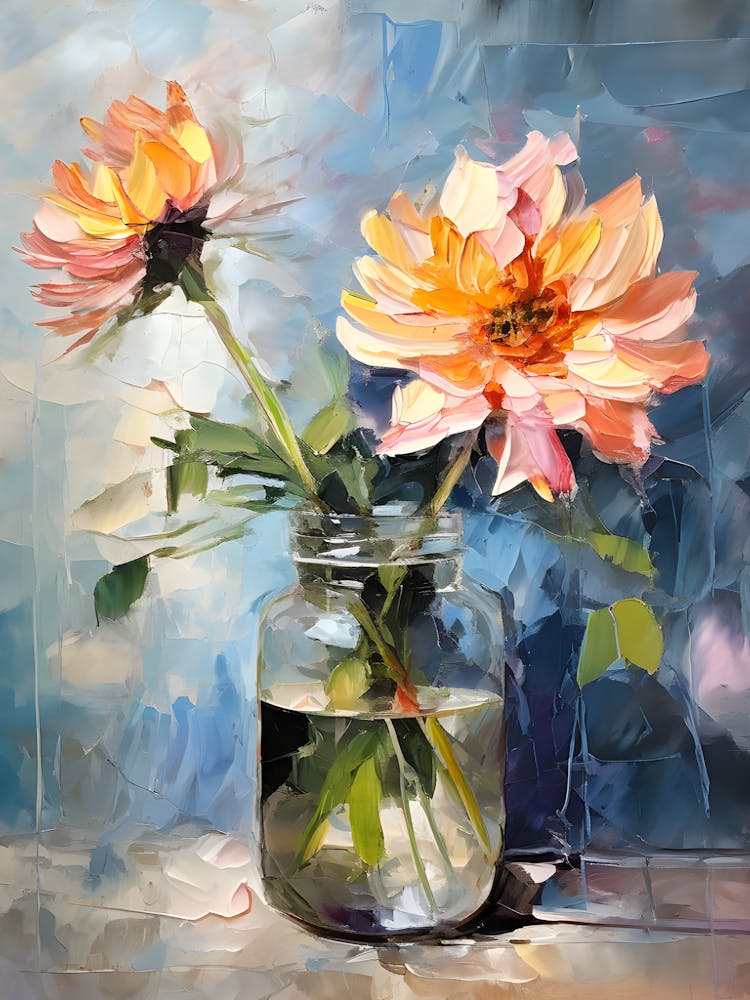 Dahlias In A Jar