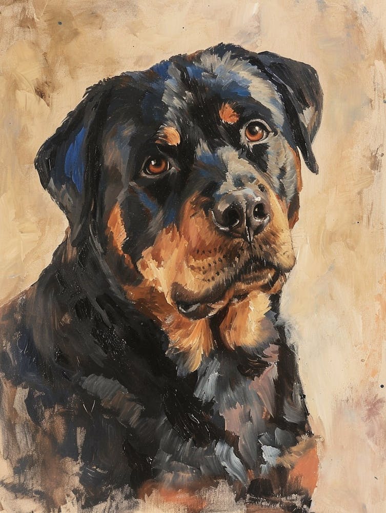 Rottweiler Acrylic Painting 8