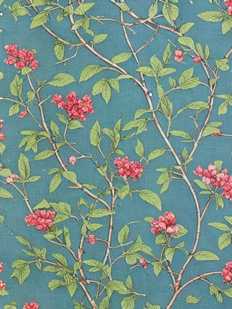 Red Bud tree Vintage Botanical