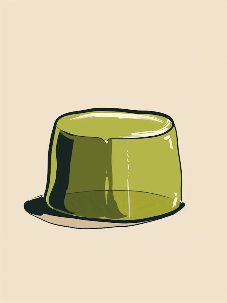 Limettengrüne Gelee Minimalistische Linien Illustration 1