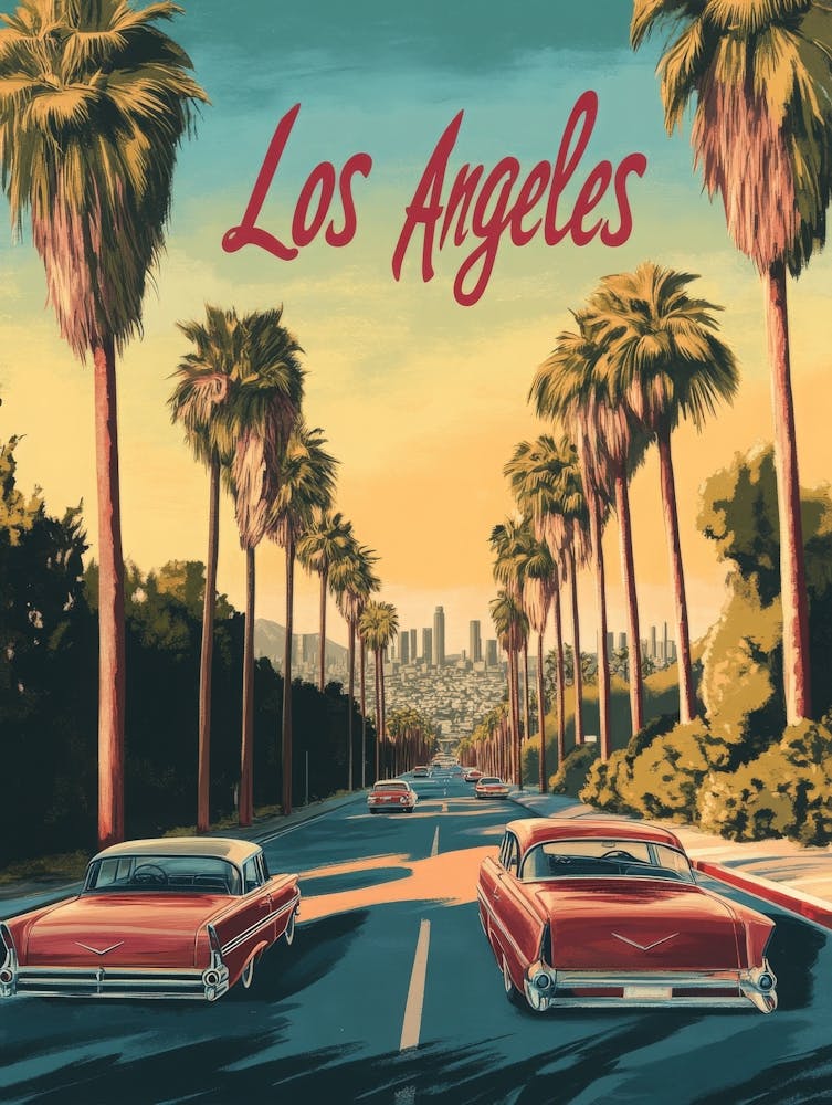 Aihrgdesign A Mid Century Modern Travel Poster For Los Angeles 3