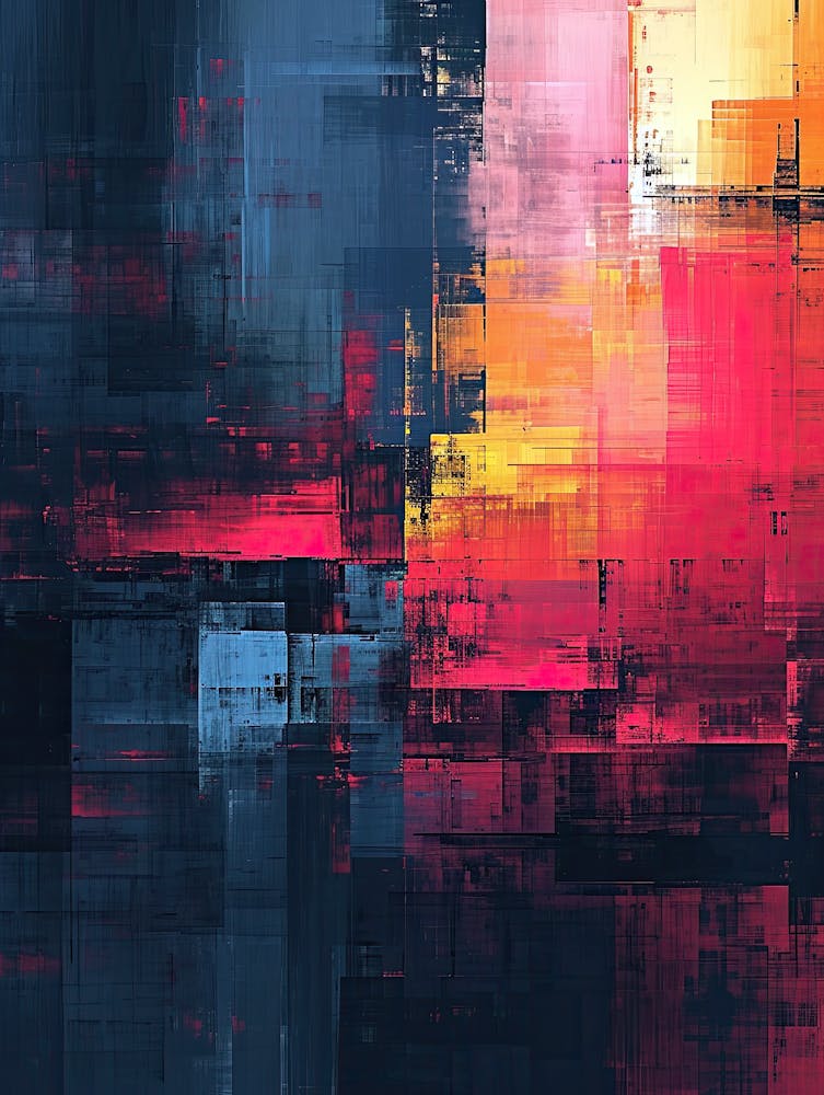 Abstract Painting | Pixel Minimalism Art Series