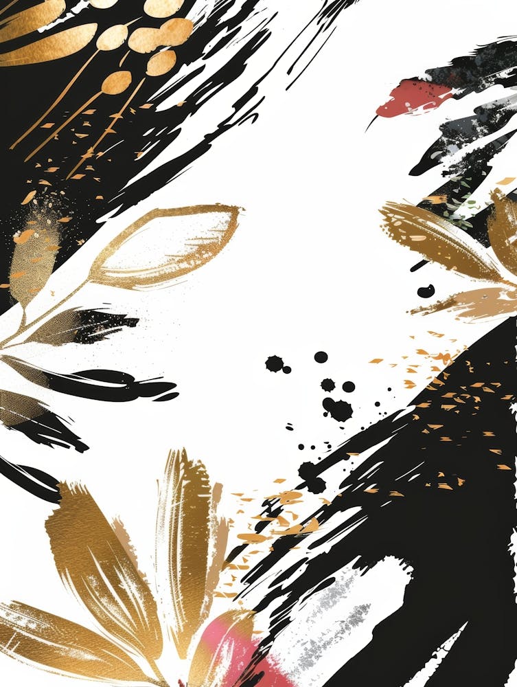 Abstract Gold And Black Painting 22