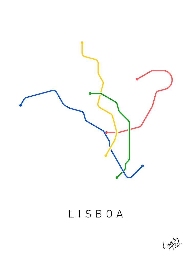 Lisbon Metro Lines Color
