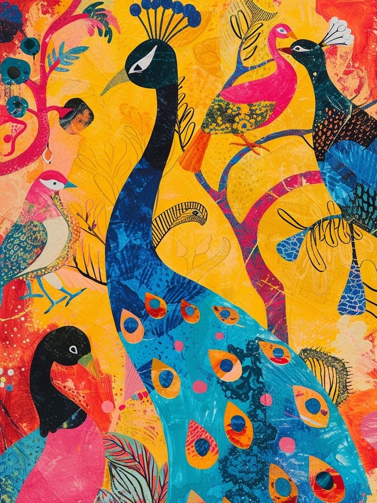 Birds Mixed Media Painting 3