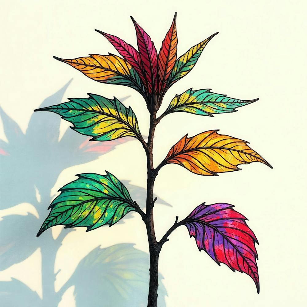 Stained Glass Leaf
