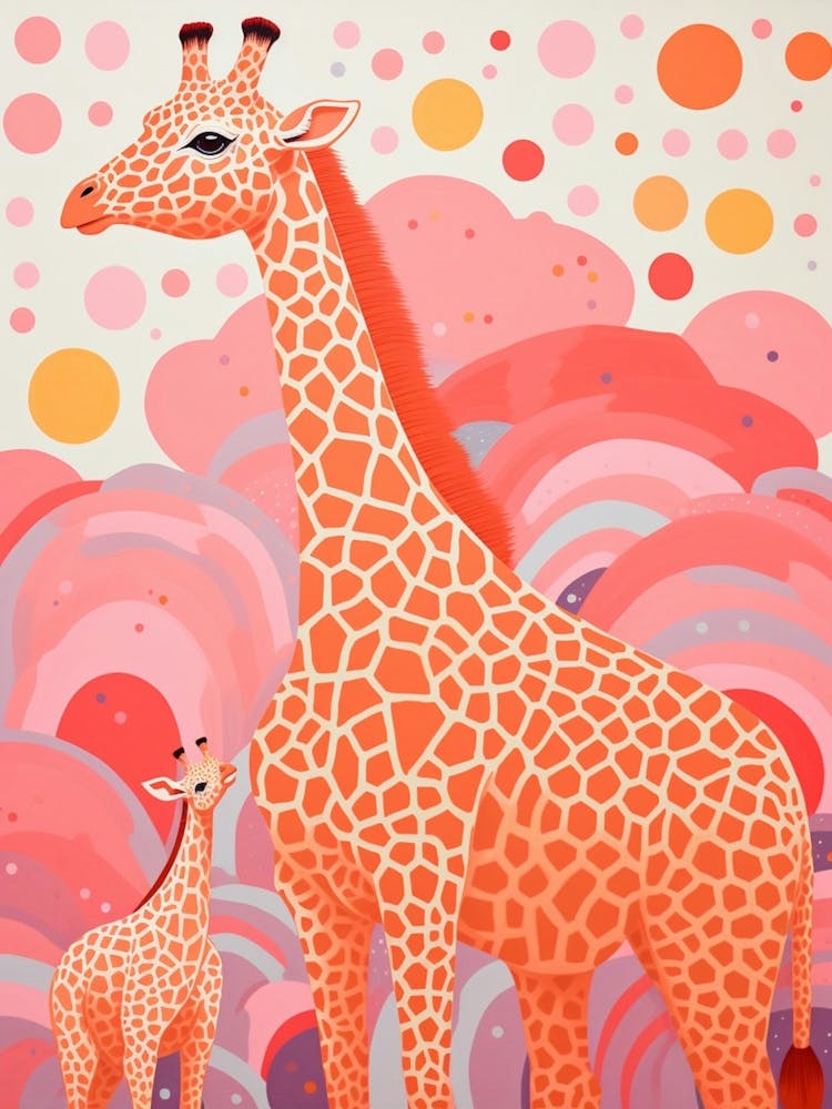 Giraffe & Calf Dot Pattern 4