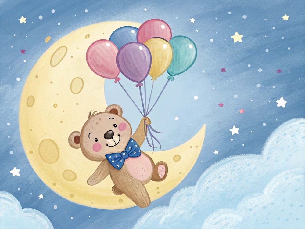 Teddybär auf dem Mond