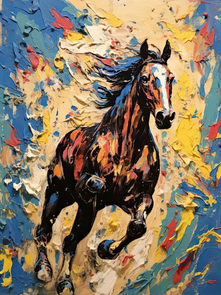 A Horse Painting In The Style Of Impasto 1