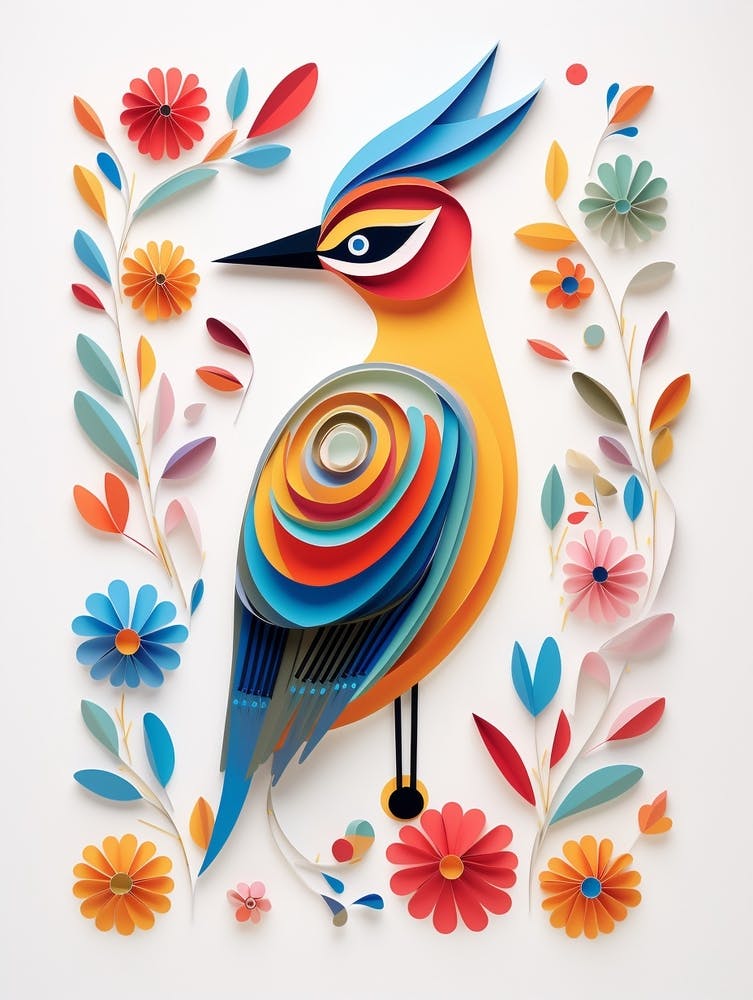 Skandinavische Vogelillustration Zedernseidenschwanz 4
