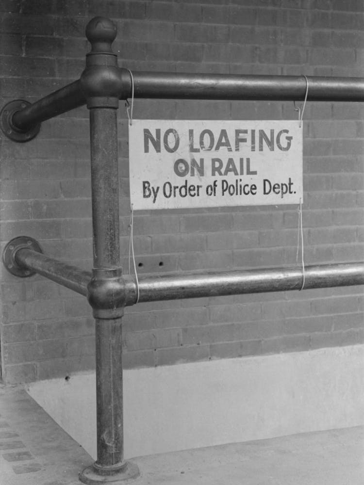 Sign On Rail, Las Cruces, New Mexico By Russell Lee