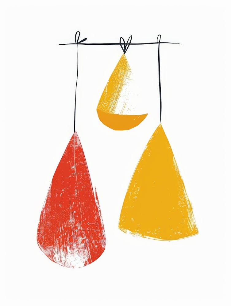 Three Yellow And Orange Triangles