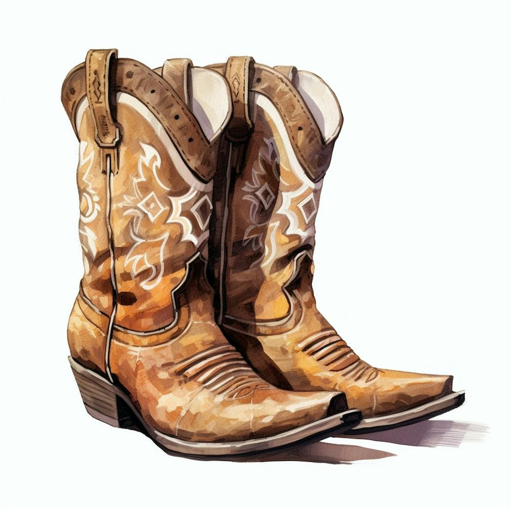 Cowgirl Boots Illustration Colourful 1