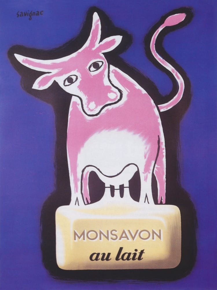 Pink Cow and Soap, Vintage Advertisement Poster