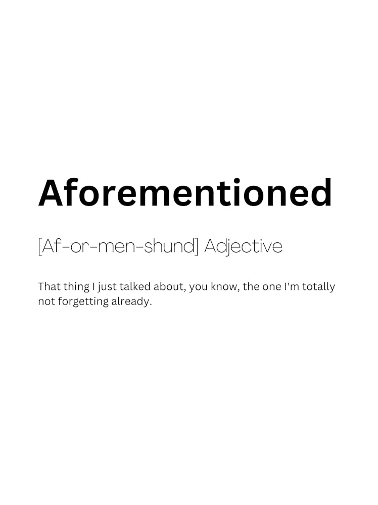 Aforementioned Definition Meaning