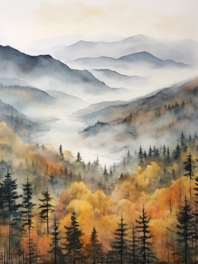 Autumn Forest Landscape The Trossachs Scotland 1