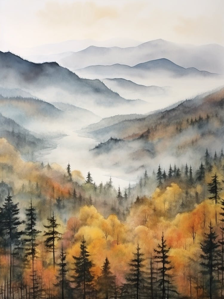 Autumn Forest Landscape The Trossachs Scotland 1