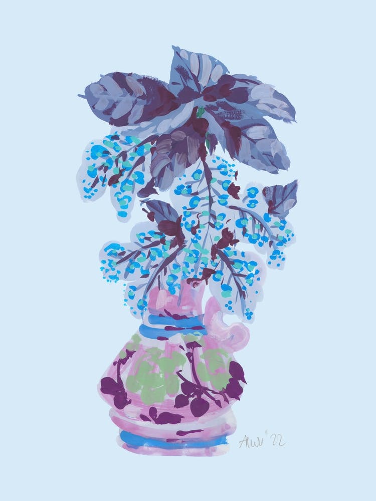 Blooming Vase In Blue