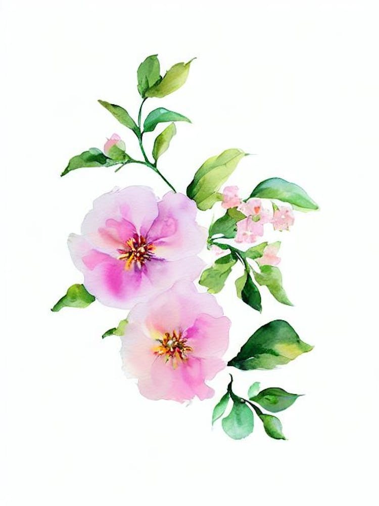 Apple Blossom 2 Watercolour Flower