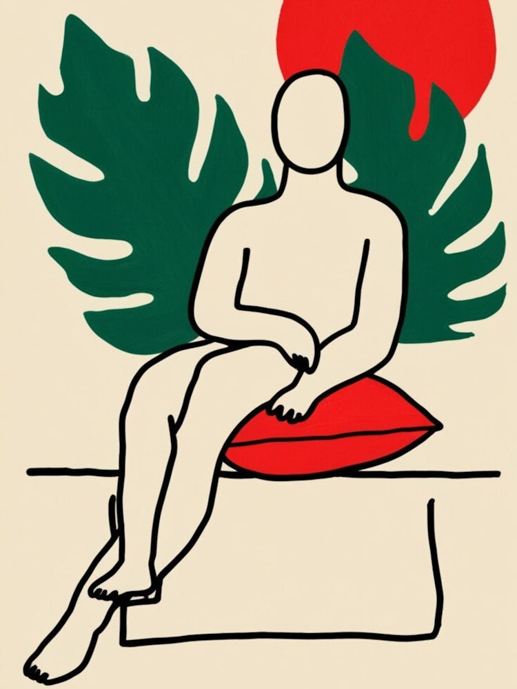 Man Sitting On A Bench