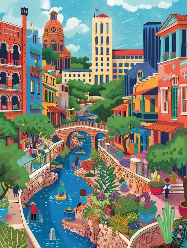Storybook Illustration Red River Cultural District Austin Texas 3