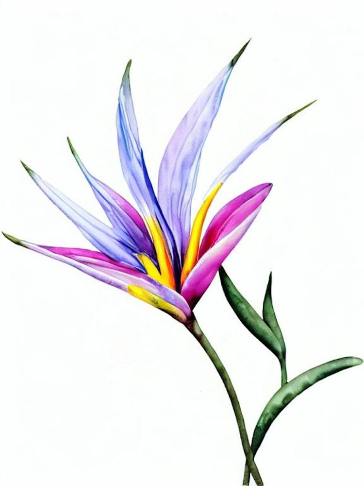 Bird Of Paradise 2  Watercolour Flower